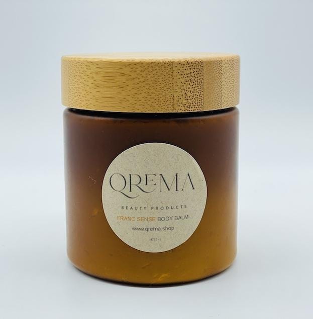 Qrema FRANC SENSE  Body Balm - Qrema body butter. Body cream. 8 oz. Bamboo top.